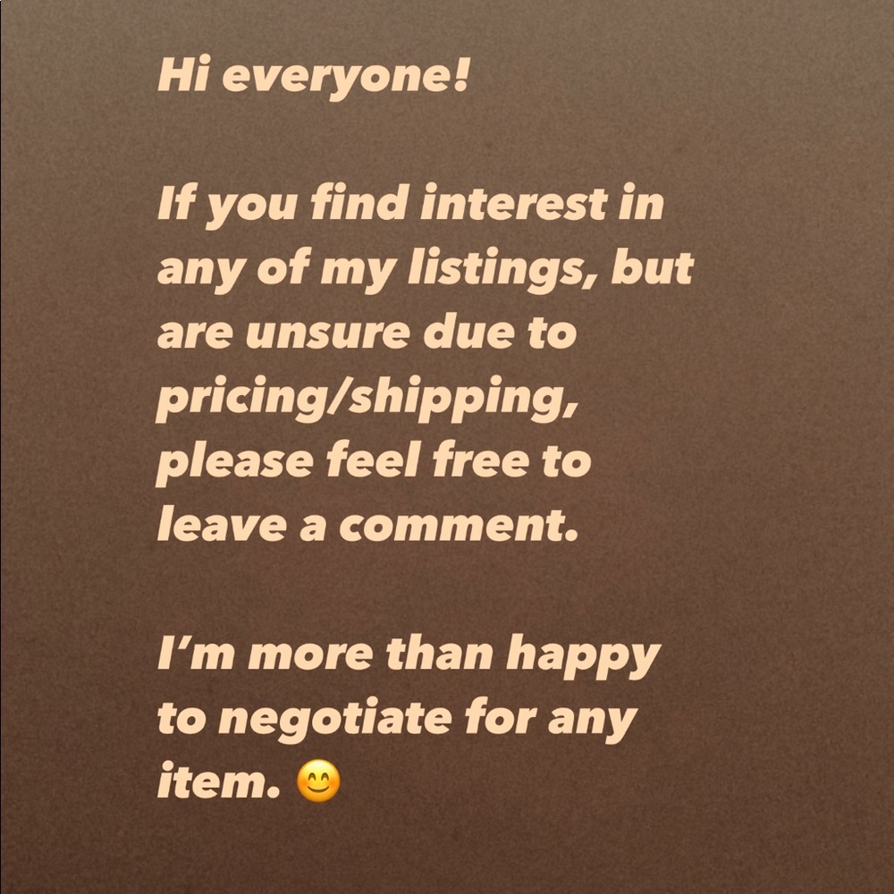 Open to negotiations!